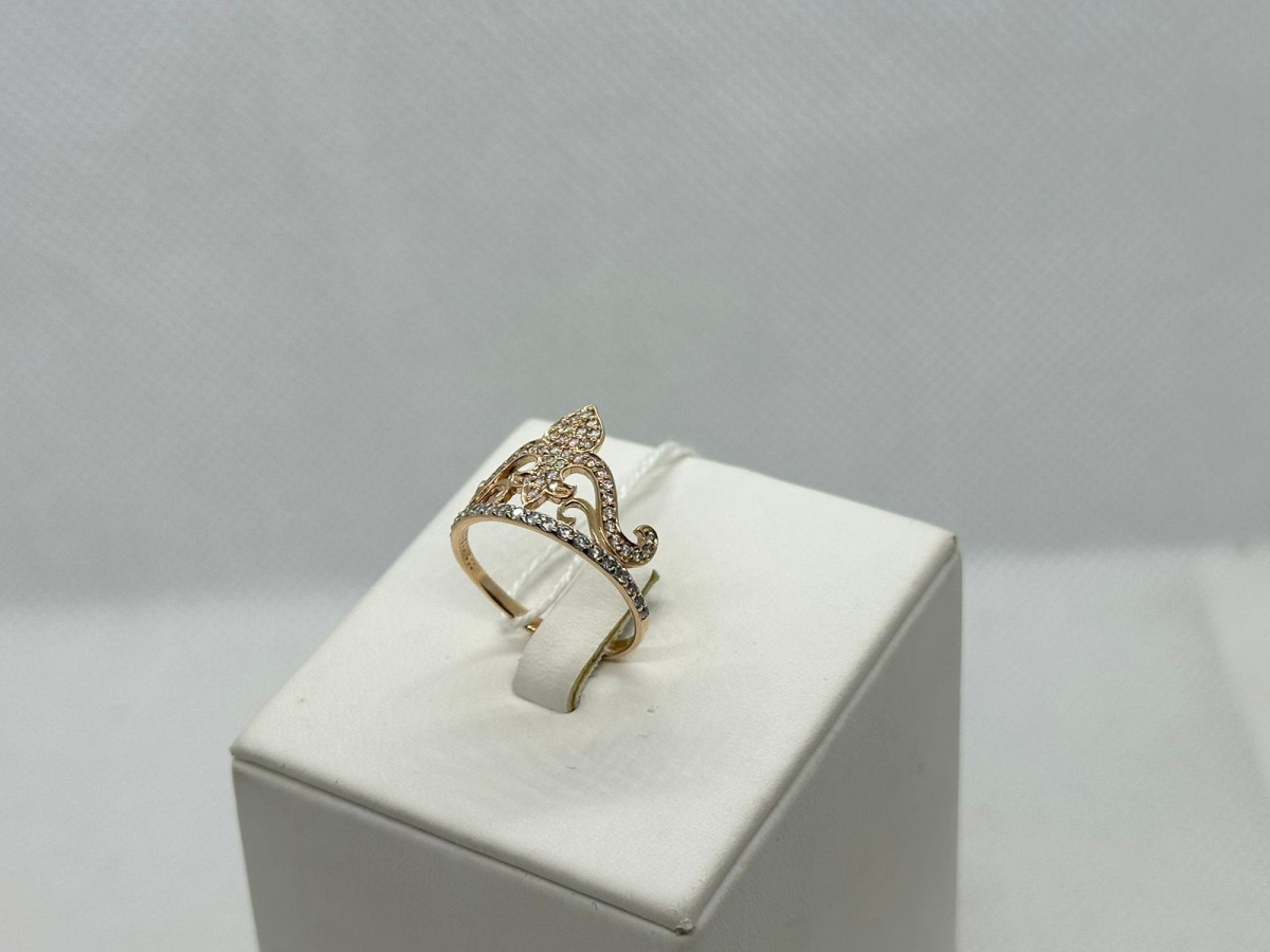 КОЛЬЦО С КАМНЯМИ (Au 585)