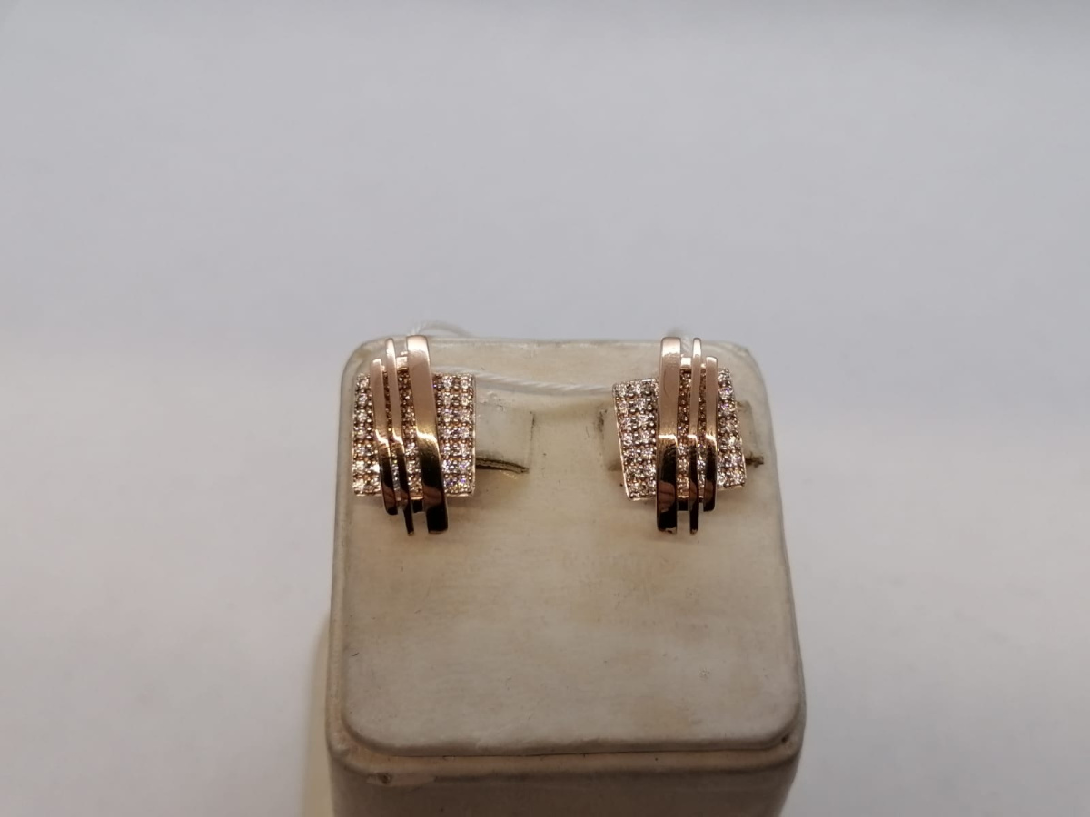 СКМИ585 СЕРЬГИ С КАМНЯМИ (Au 585)