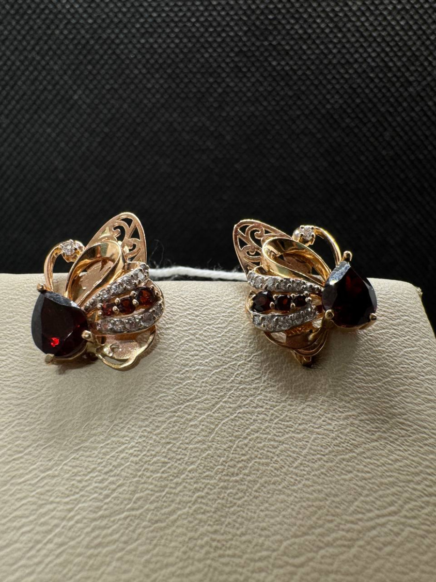 СКМИ585 СЕРЬГИ С КАМНЯМИ (Au 585)