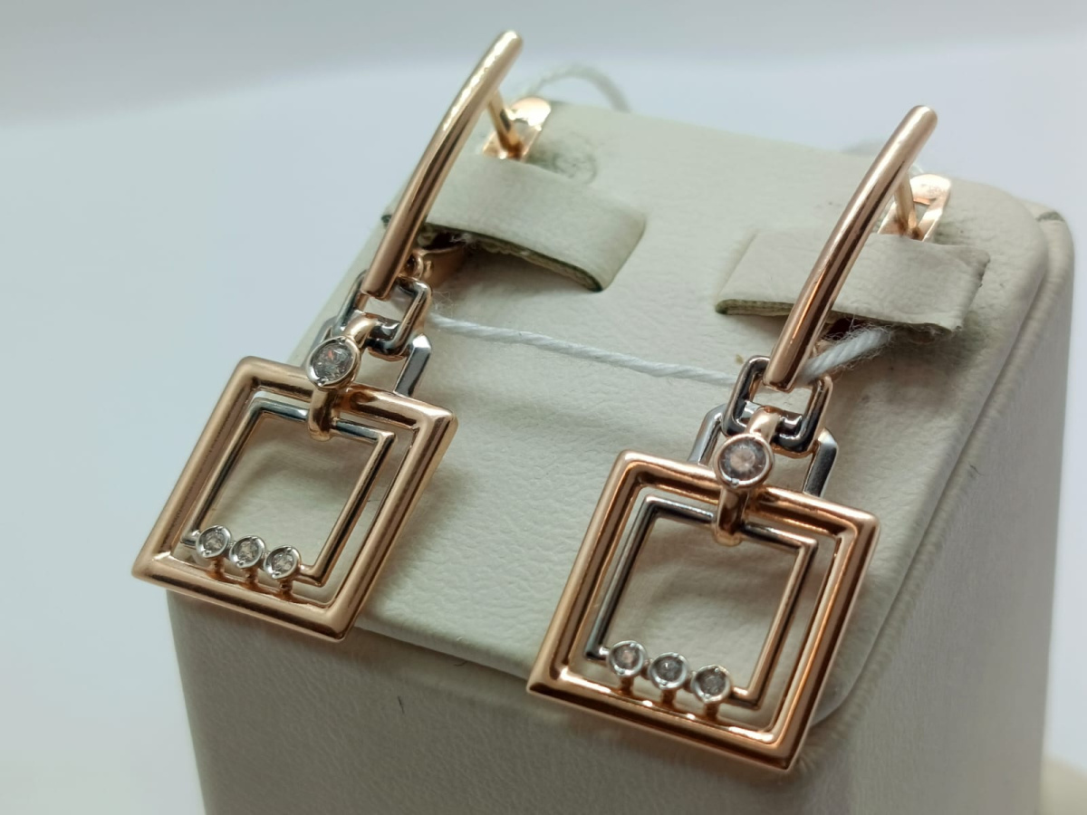 СКМИ585 СЕРЬГИ С КАМНЯМИ (Au 585)