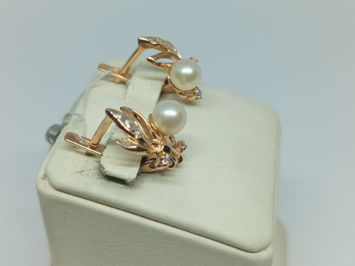 СКМИ585 СЕРЬГИ С КАМНЯМИ (Au 585)