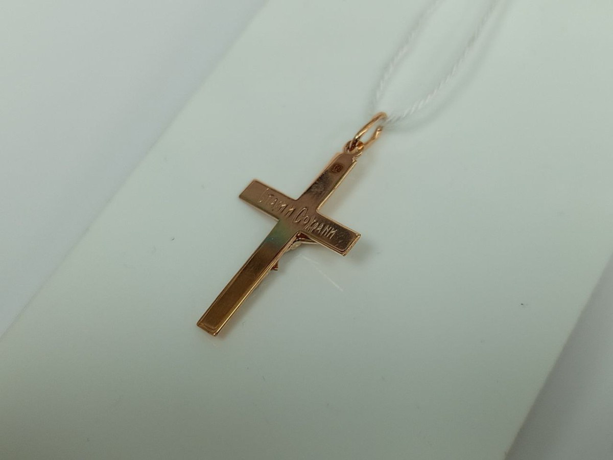 ПОДКБК585 ПОДВЕСКА КРЕСТ БЕЗ КАМНЯ (Au 585)