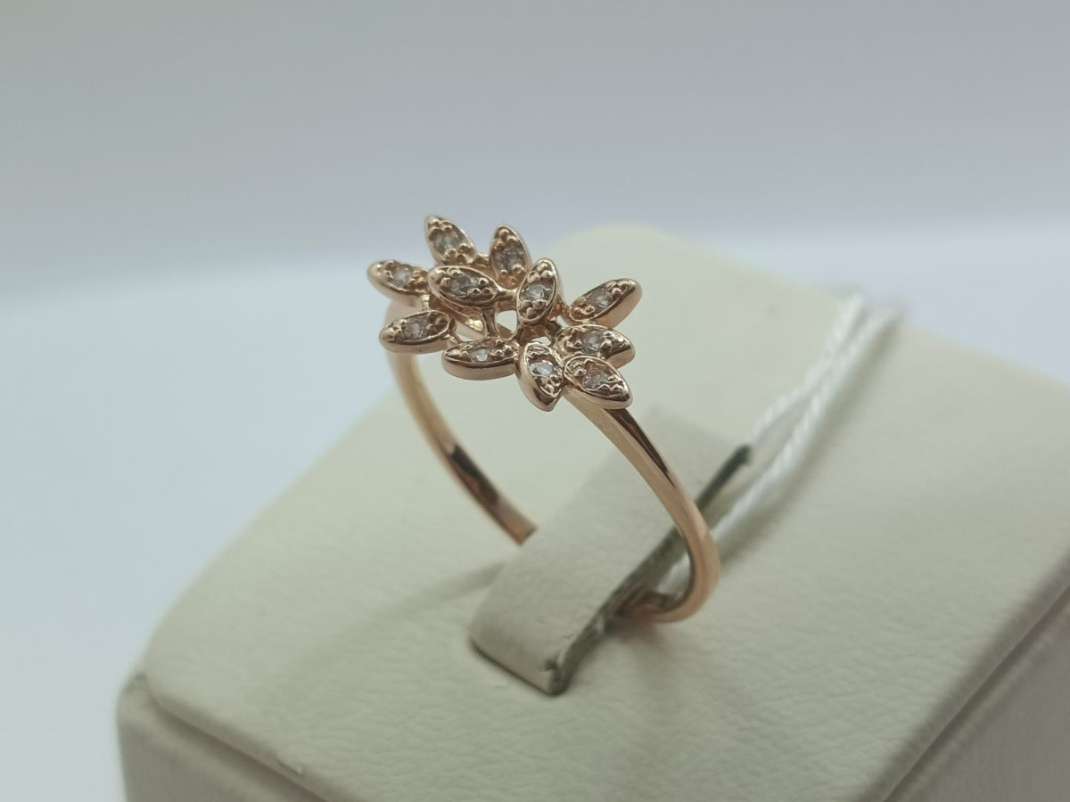 КОЛЬЦО С КАМНЯМИ (Au 585)