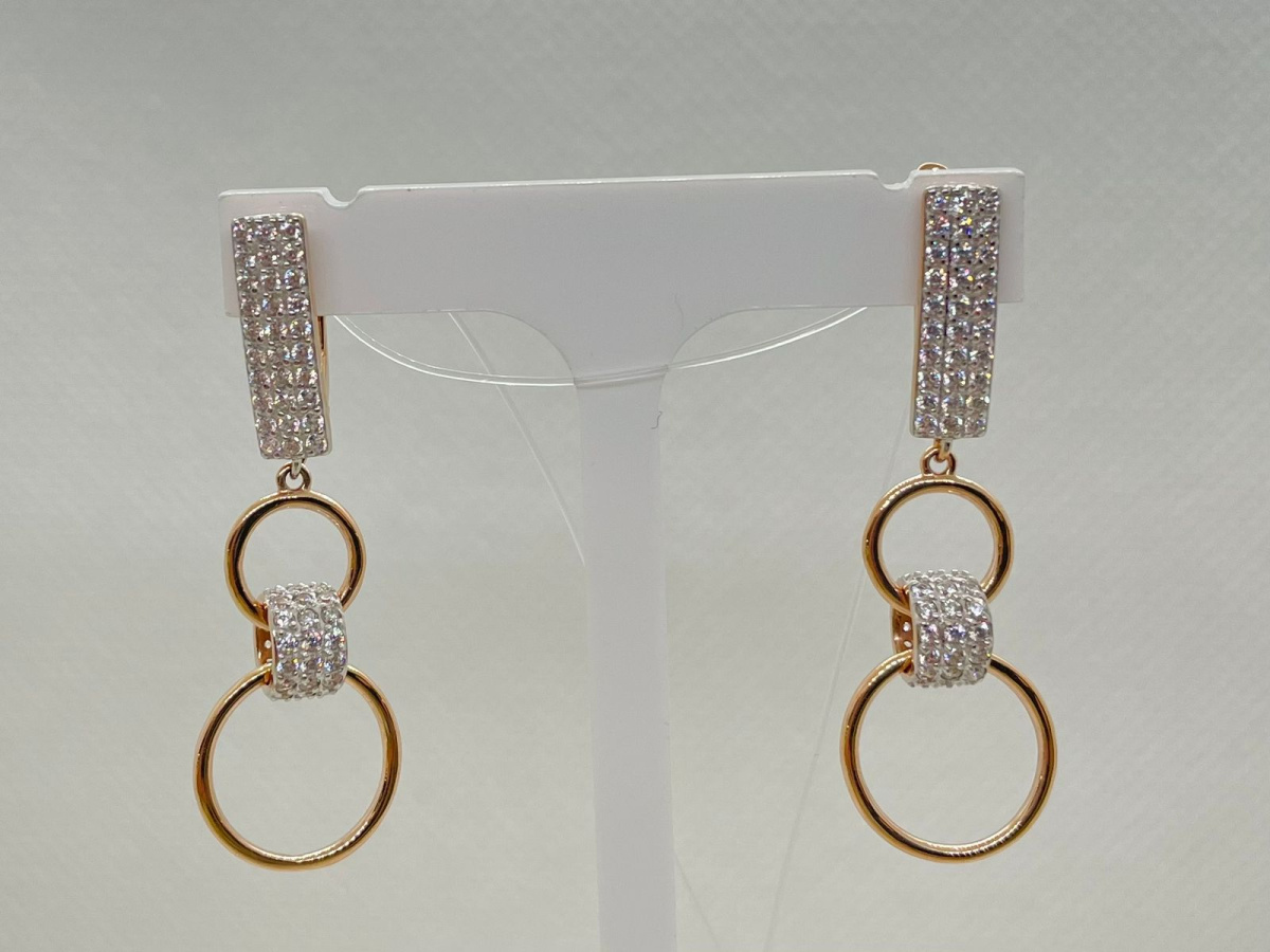 с4352 СЕРЬГИ С КАМНЯМИ (Au 585)