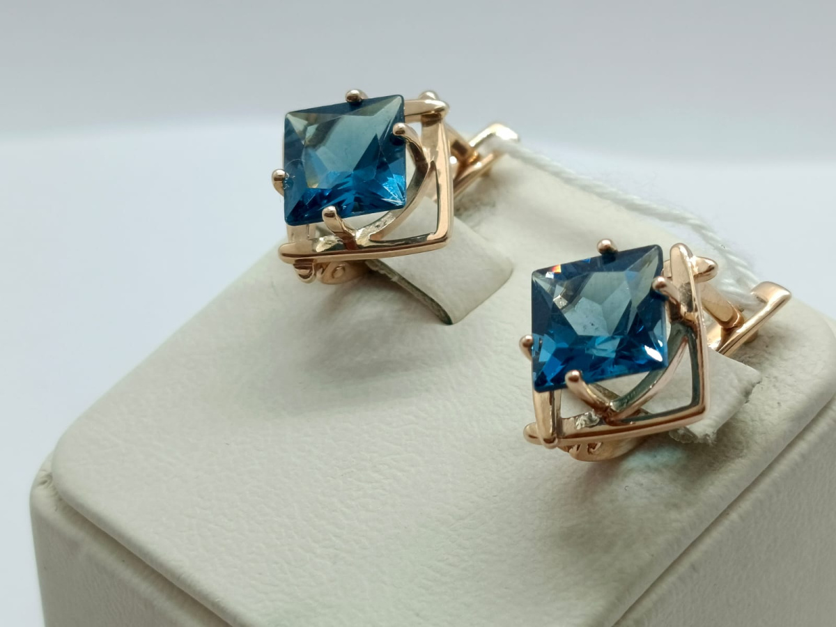 СЕРЬГИ С КАМНЕМ (Au 585)