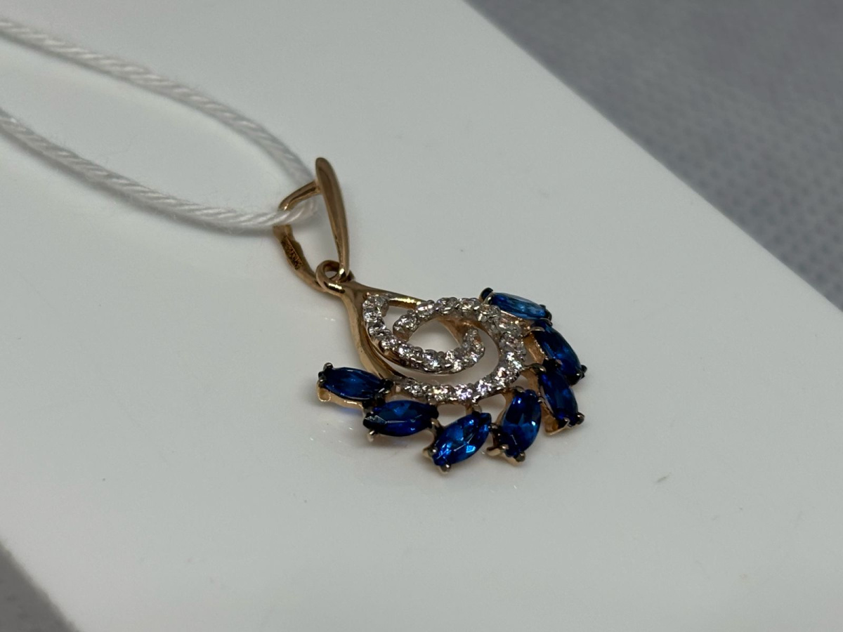 ПОДКМИ585 ПОДВЕСКА С КАМНЯМИ (Au 585)