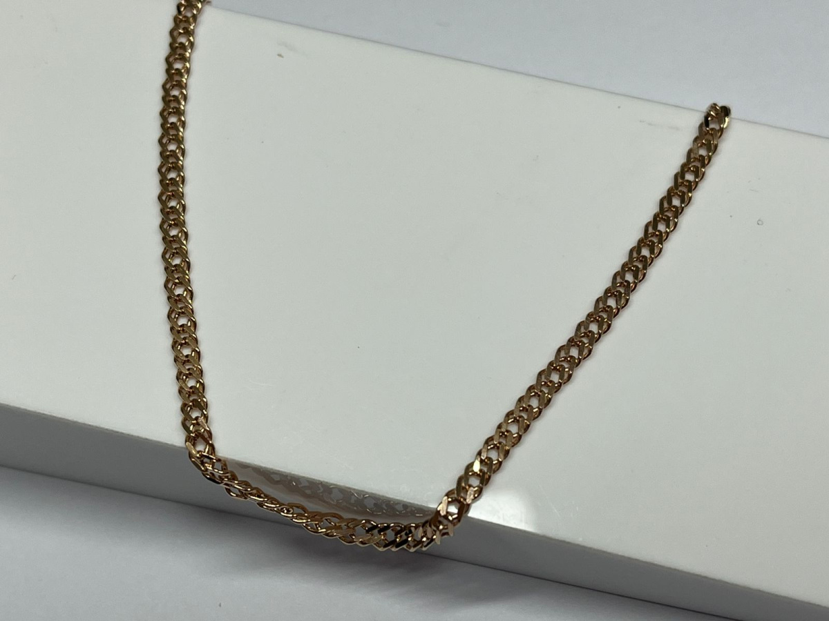 611105022 БРАСЛЕТ ПУСТОТЕЛЫЙ Ромб двойной (Au 585)