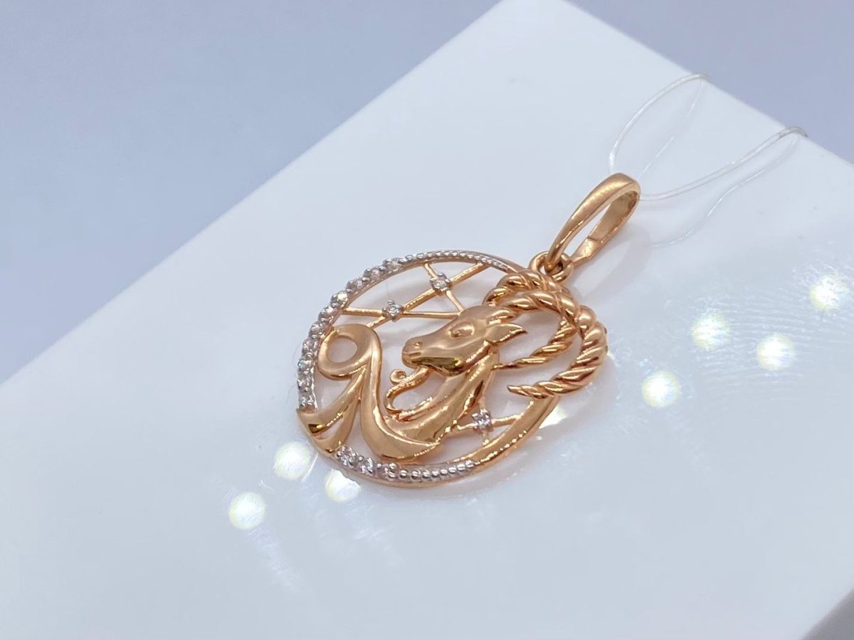 101118-1102 ПОДВЕСКА С КАМНЯМИ (Au 585)