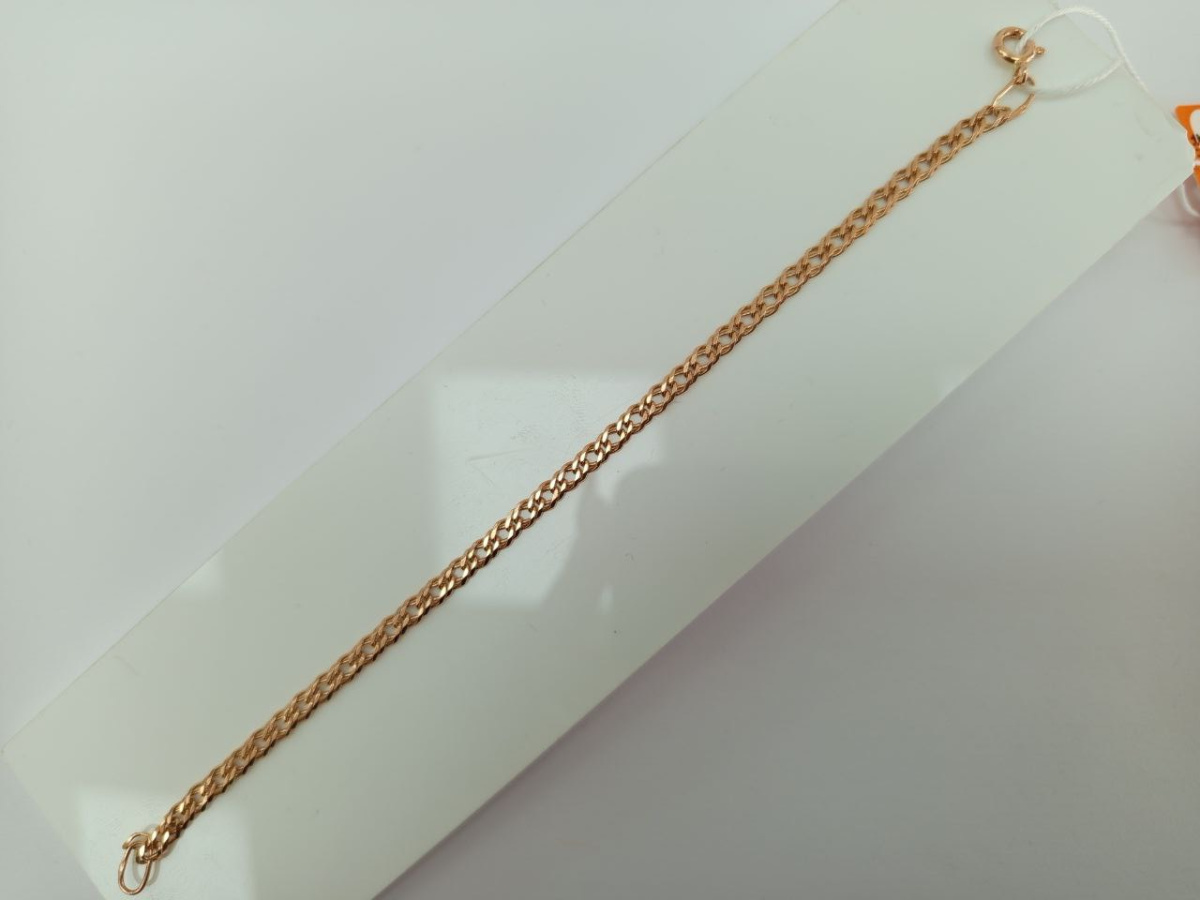 БРАСЛЕТ ПОЛНОВЕСНЫЙ Ромб двойной Au 585