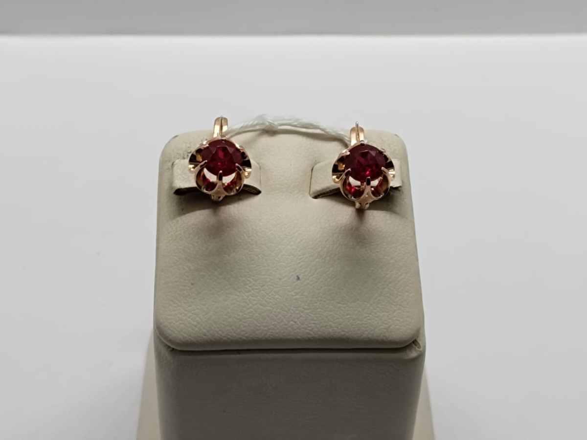 СКМ583 СЕРЬГИ С КАМНЕМ (Au 583)