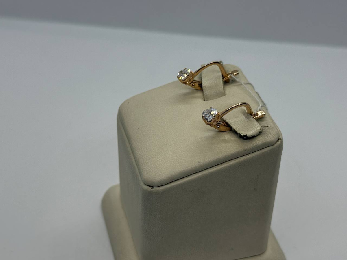 СЕРЬГИ С КАМНЕМ (Au 585)