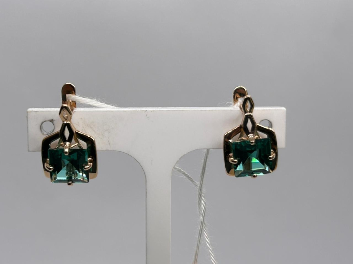 СЕРЬГИ С КАМНЕМ (Au 585)