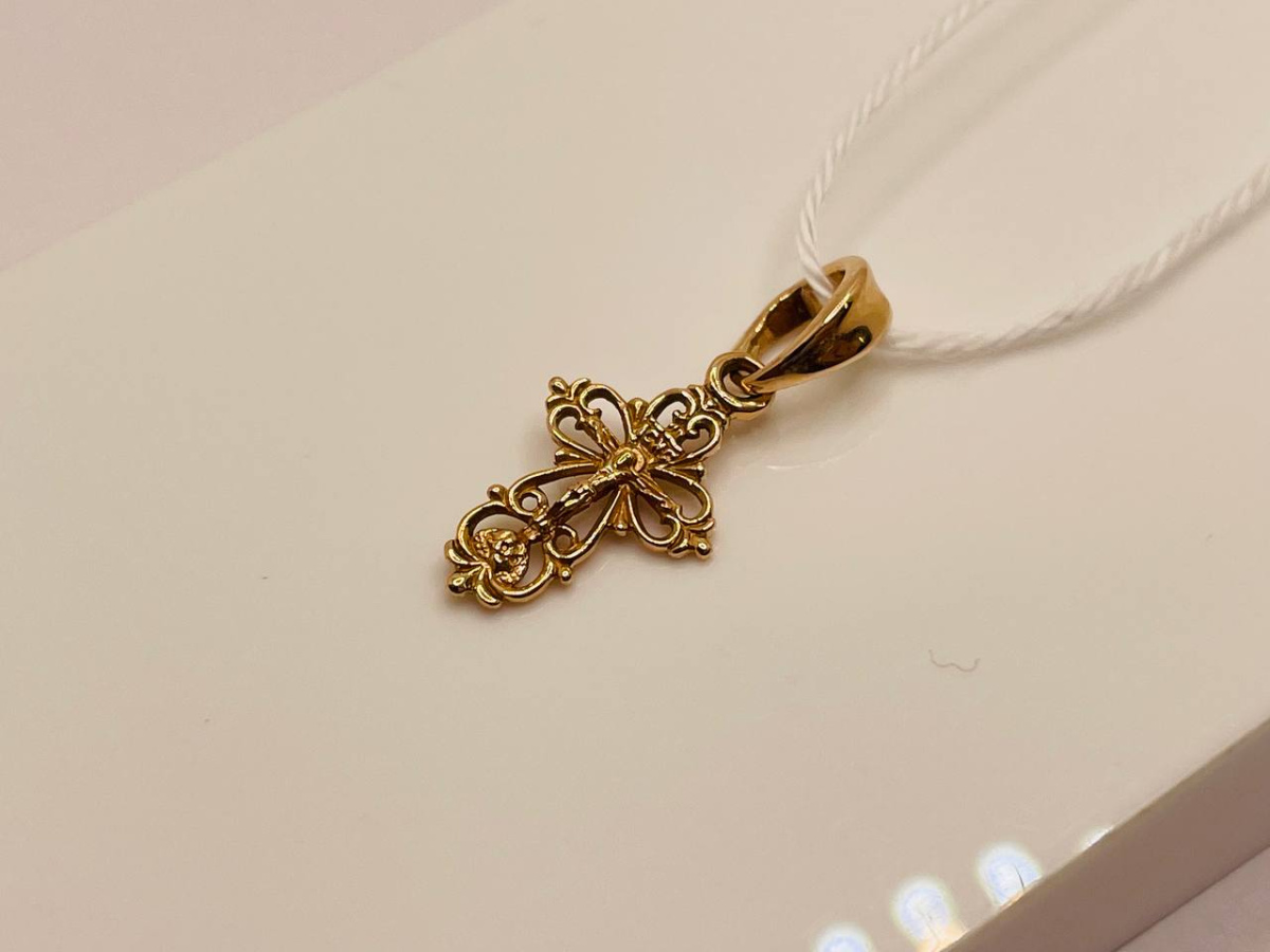 ПОДКБК585 ПОДВЕСКА КРЕСТ БЕЗ КАМНЯ (Au 585)