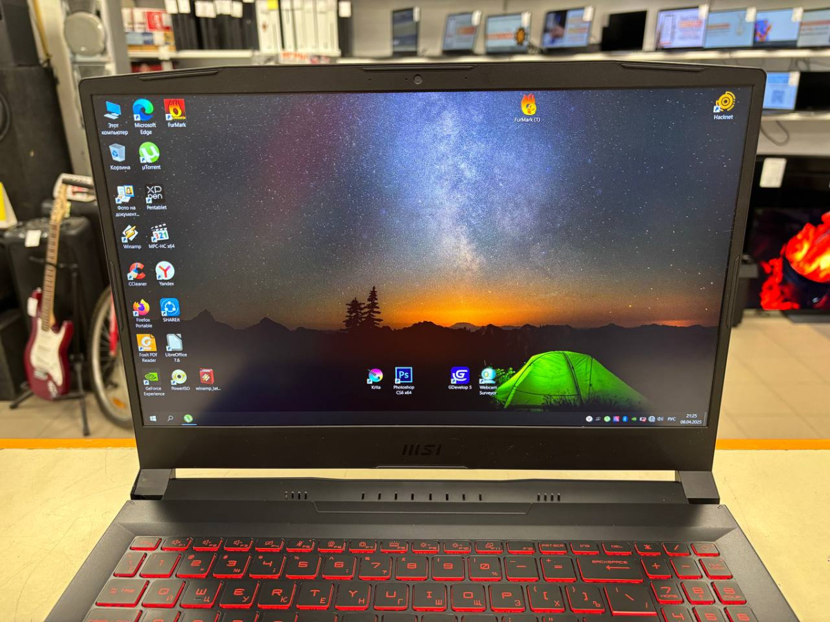 Ноутбук MSI Katana GF66; Core i7-11800H, GeForce RTX 3070, 16 Гб, 1 Tb, Нет