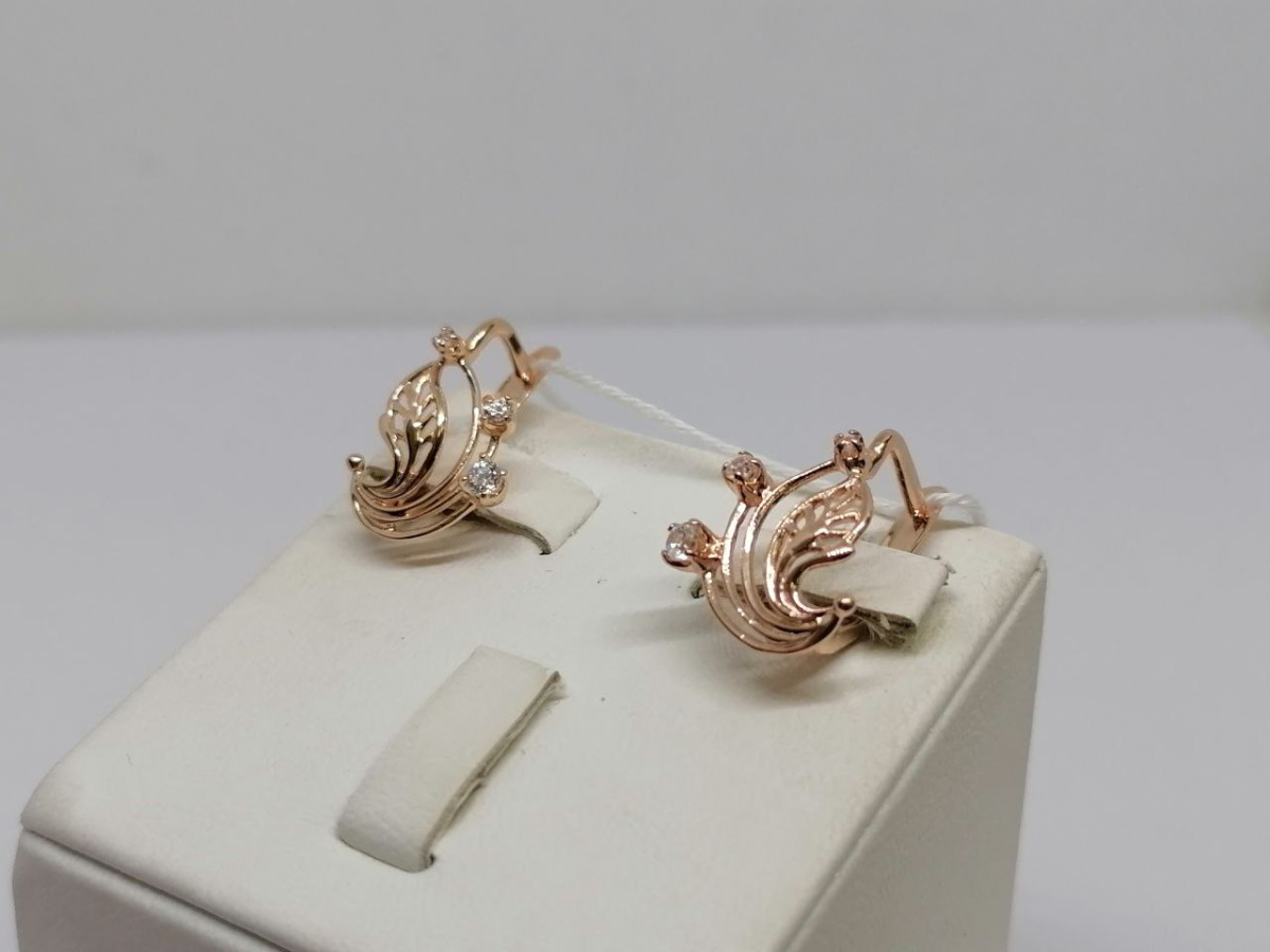 СКМИ585 СЕРЬГИ С КАМНЯМИ (Au 585)