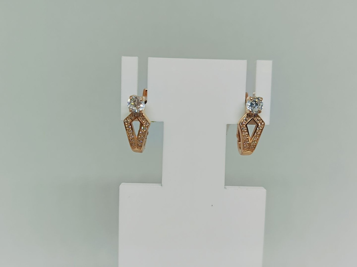 СКМИ585 СЕРЬГИ С КАМНЯМИ (Au 585)