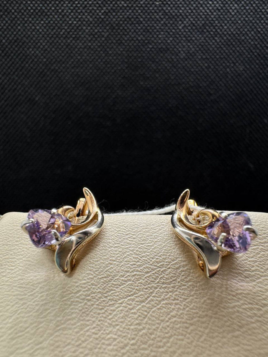 СКМ585 СЕРЬГИ С КАМНЕМ (Au 585)