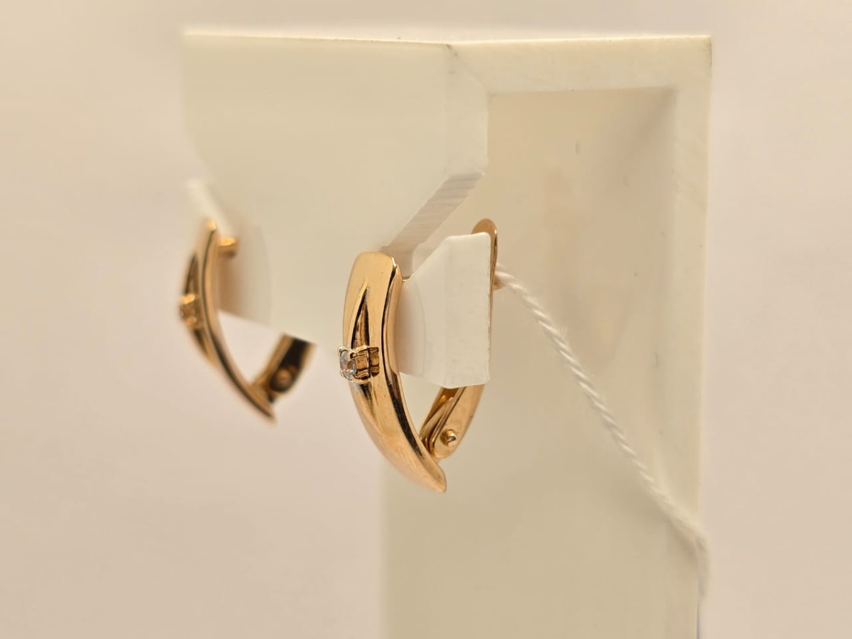 СКМ585 СЕРЬГИ С КАМНЕМ (Au 585)