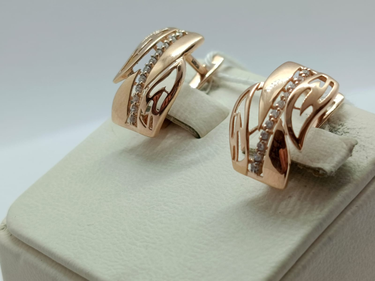 СКМИ585 СЕРЬГИ С КАМНЯМИ (Au 585)