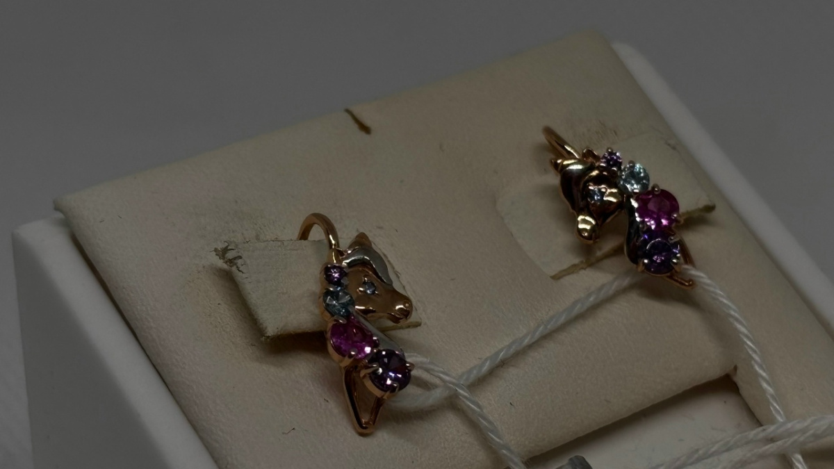 СЕРЬГИ С КАМНЯМИ (Au 375)