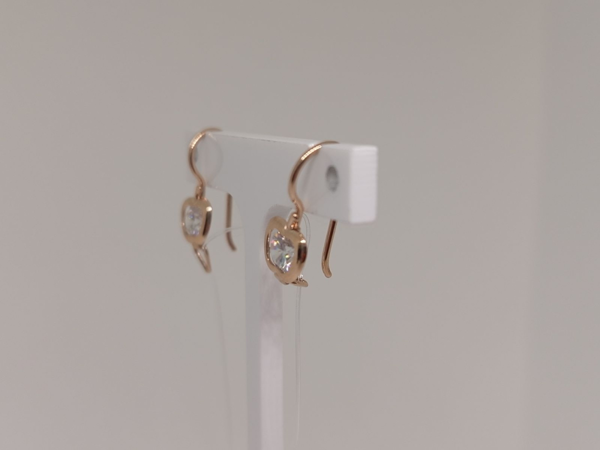 СЕРЬГИ ПЕТЕЛЬКА с камнем (Au 585)