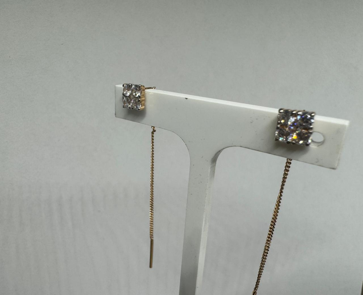 01-218608 СЕРЬГИ С КАМНЯМИ (Au 585)