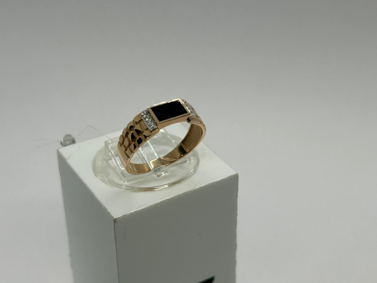 КОЛЬЦО ПЕЧАТКА с камнями (Au 585)