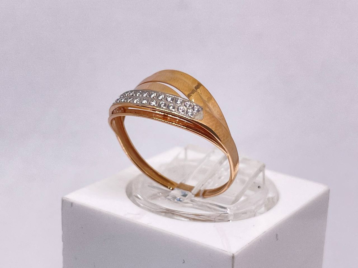 КОЛЬЦО С КАМНЯМИ (Au 585)