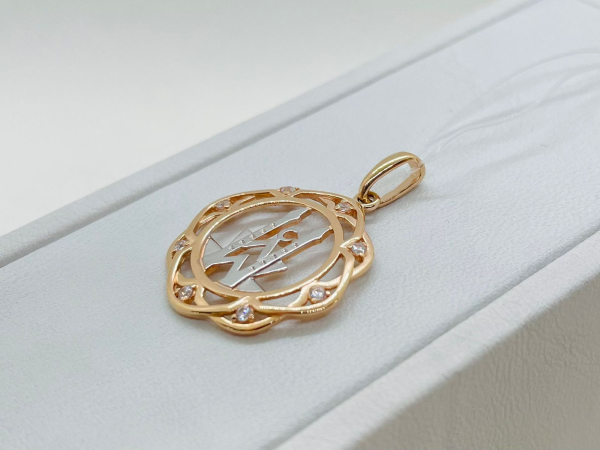 3363 ПОДВЕСКА МЕЧЕТЬ с камнями (Au 585)