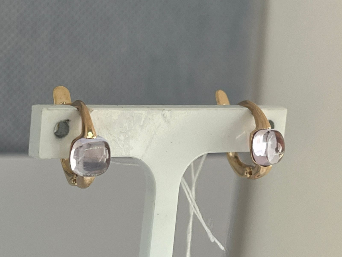 СКМ585 СЕРЬГИ С КАМНЕМ (Au 585)