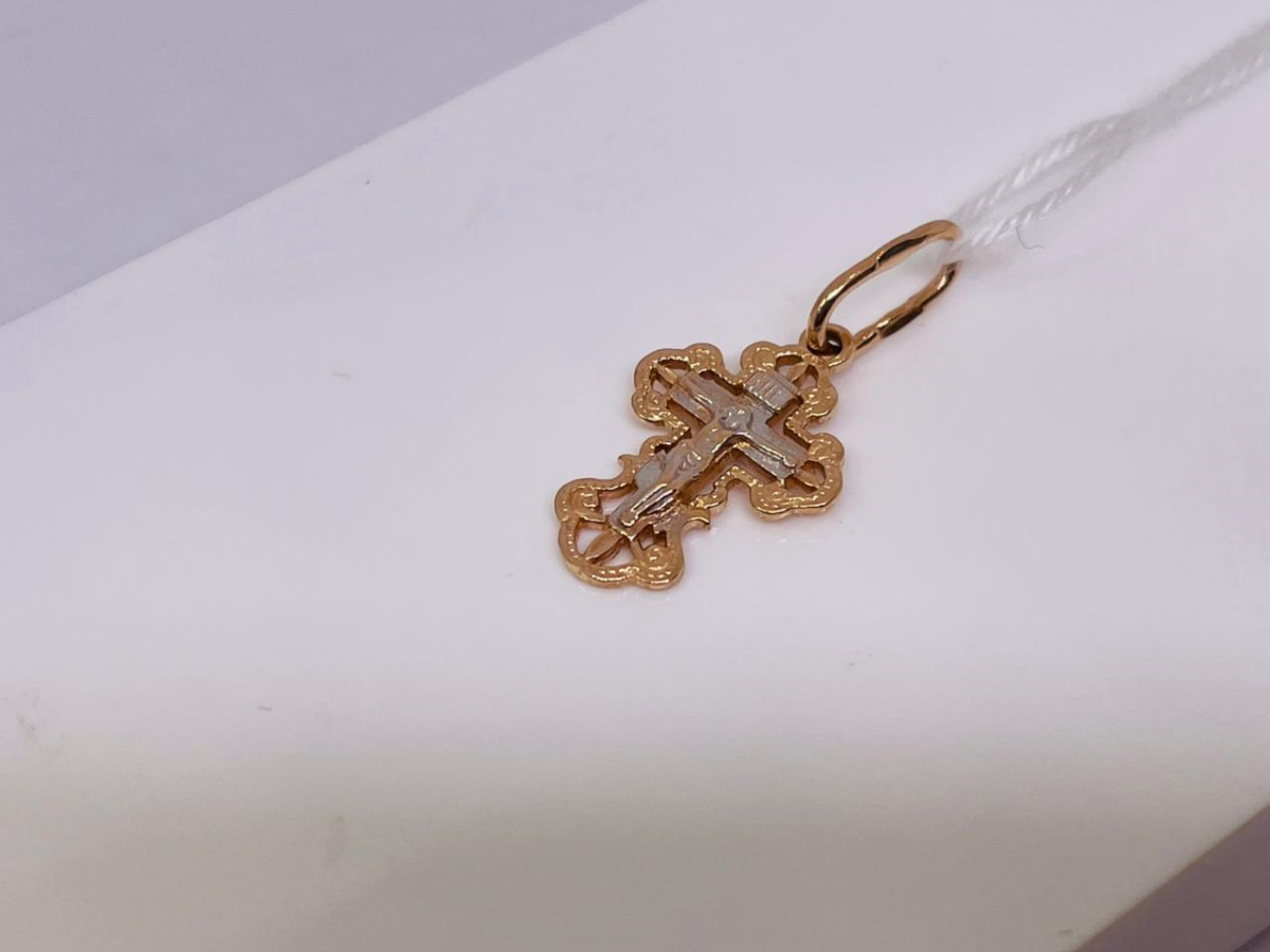 ПОДКБК585 ПОДВЕСКА КРЕСТ БЕЗ КАМНЯ (Au 585)