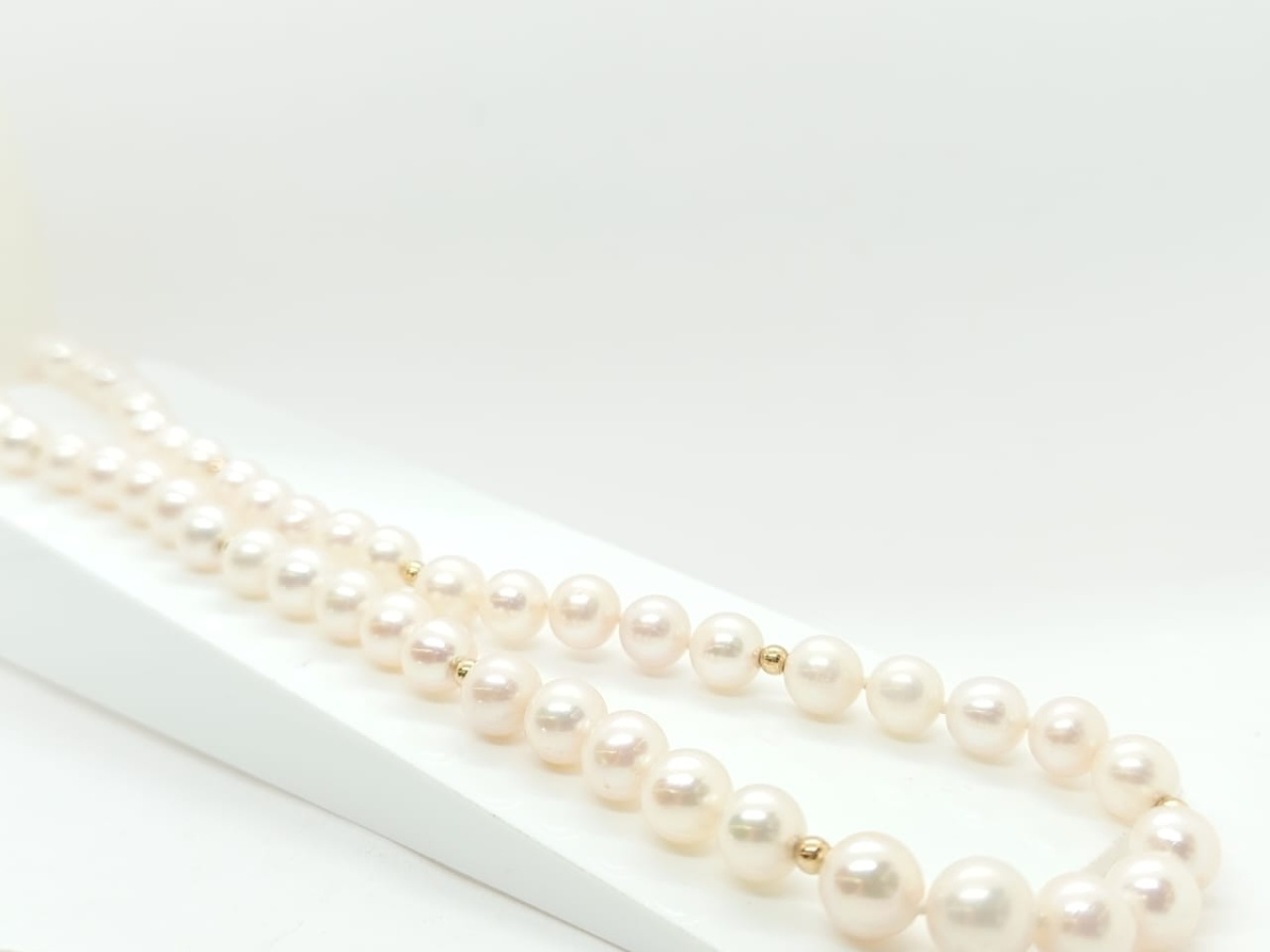 718083555 КОЛЬЕ ЖЕМЧУГ/бусы со вставками (Au 585)