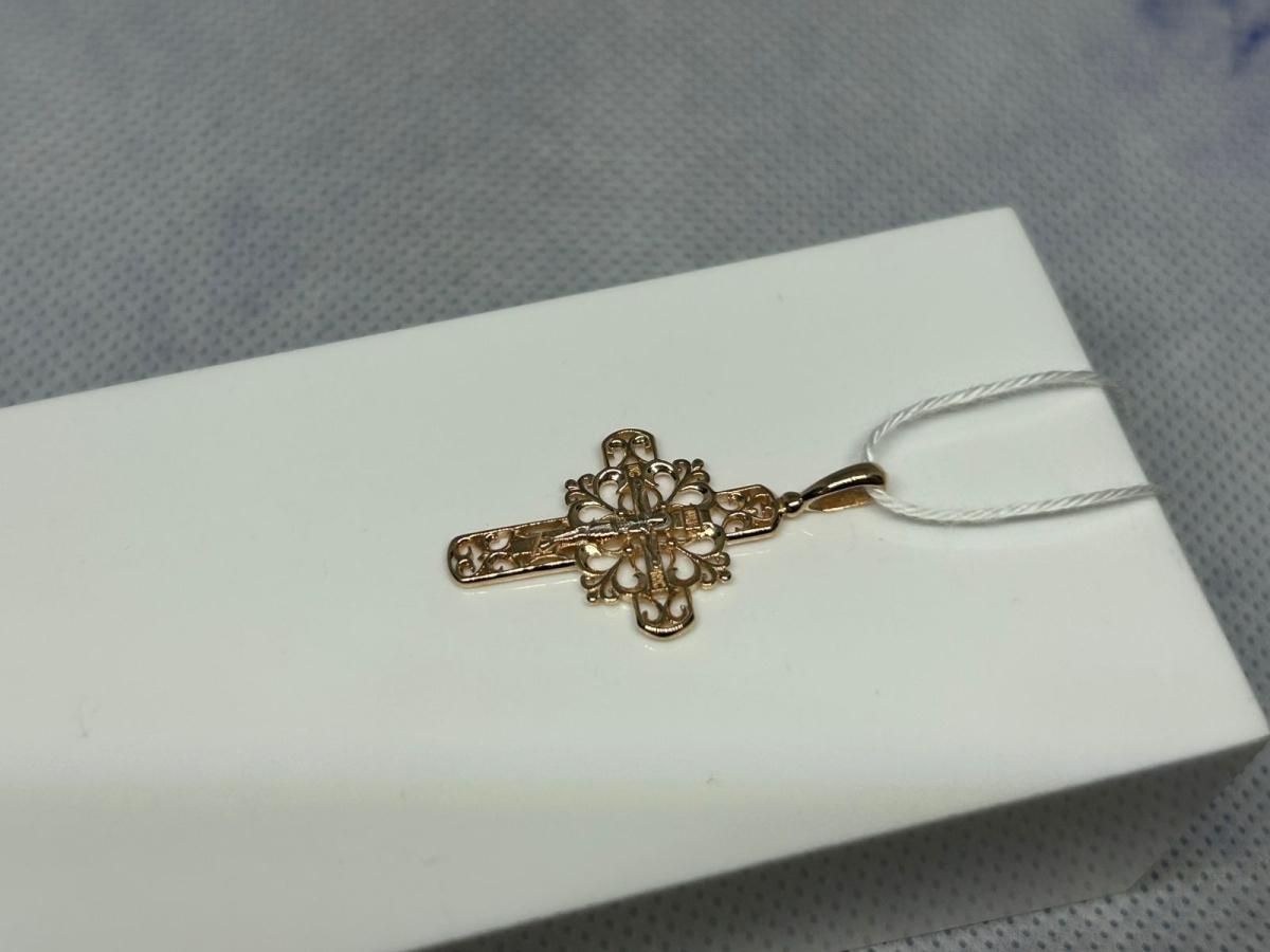 ПОДВЕСКА КРЕСТ БЕЗ КАМНЯ (Au 585)