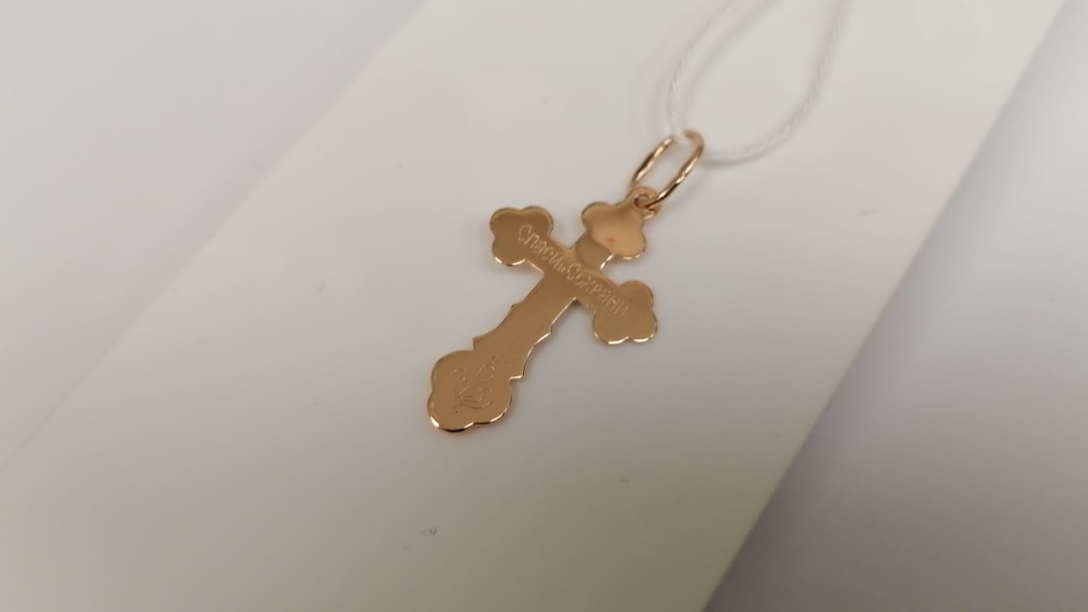 ПОДВЕСКА КРЕСТ БЕЗ КАМНЯ (Au 585)