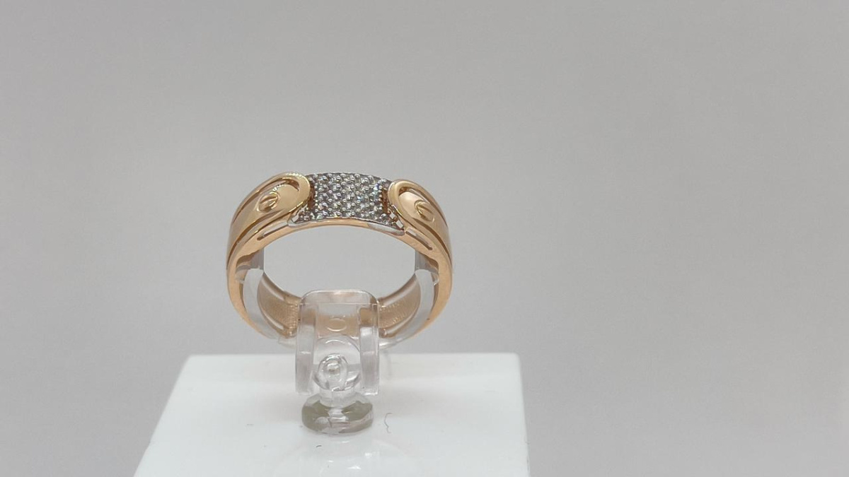 КОЛЬЦО С КАМНЯМИ (Au 585)