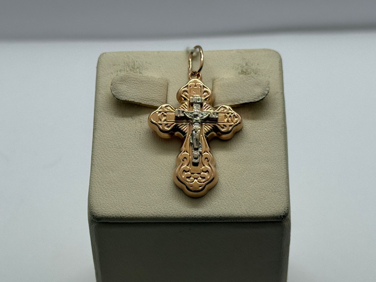 ПОДКБК585 ПОДВЕСКА КРЕСТ БЕЗ КАМНЯ (Au 585)