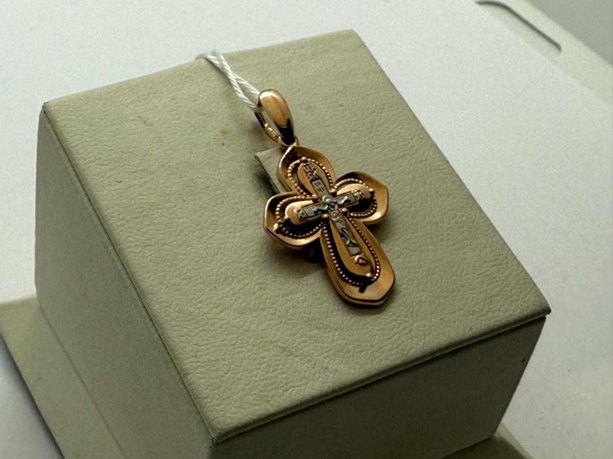 ПОДКБК585 ПОДВЕСКА КРЕСТ БЕЗ КАМНЯ (Au 585)