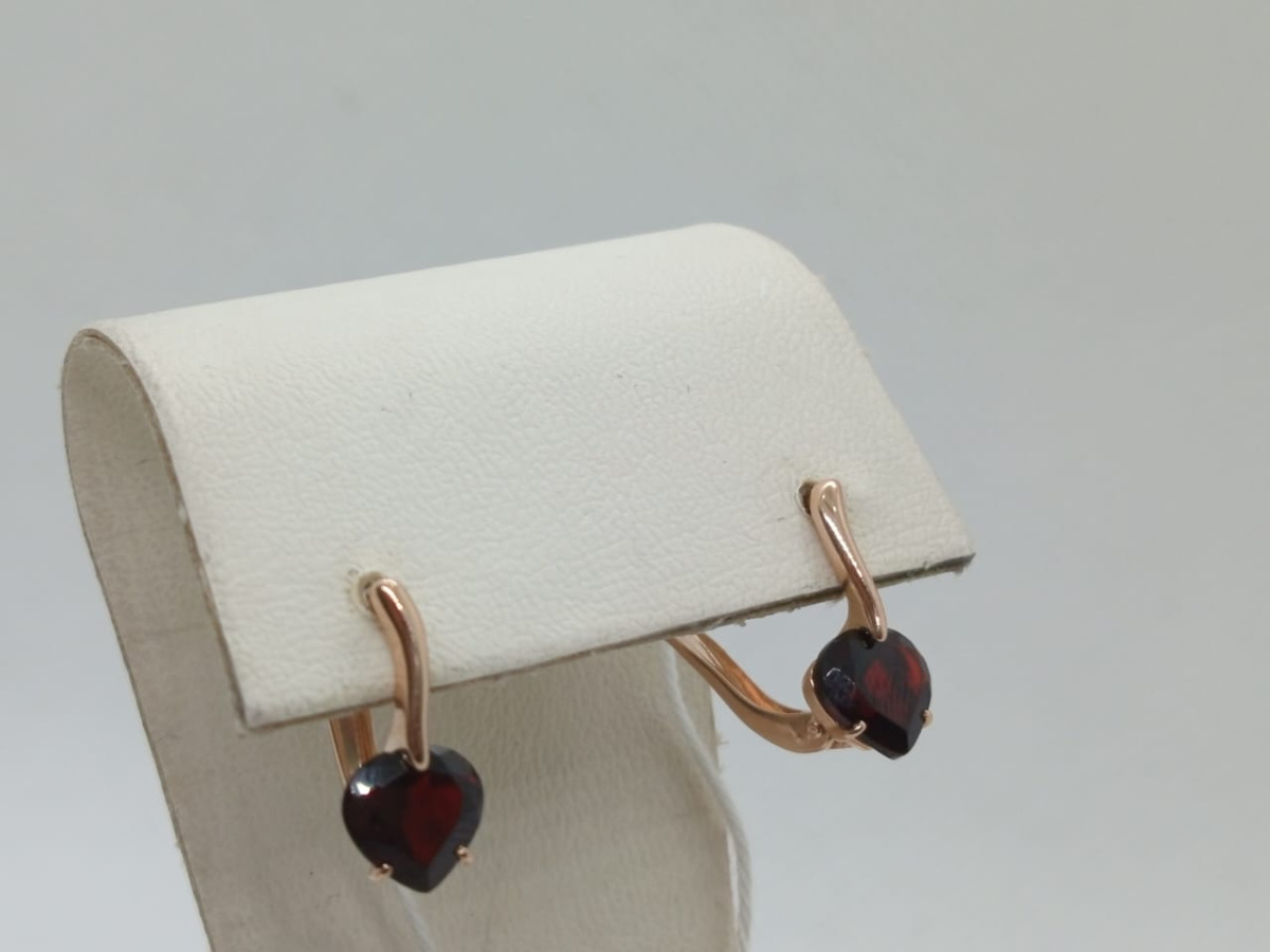 СКМ585 СЕРЬГИ С КАМНЕМ (Au 585)