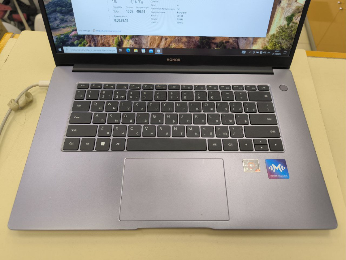 Ноутбук Honor BMH-WFQ9HN; Ryzen 5-5500U, AMD Radeon (TM) Graphics, 16 Гб, 500 Гб, Нет