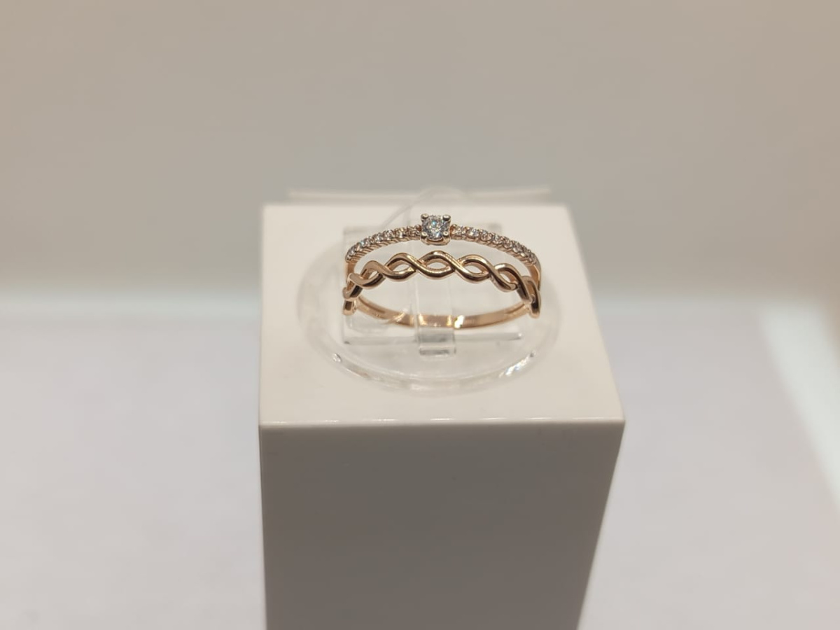 КОЛЬЦО С КАМНЯМИ (Au 585)