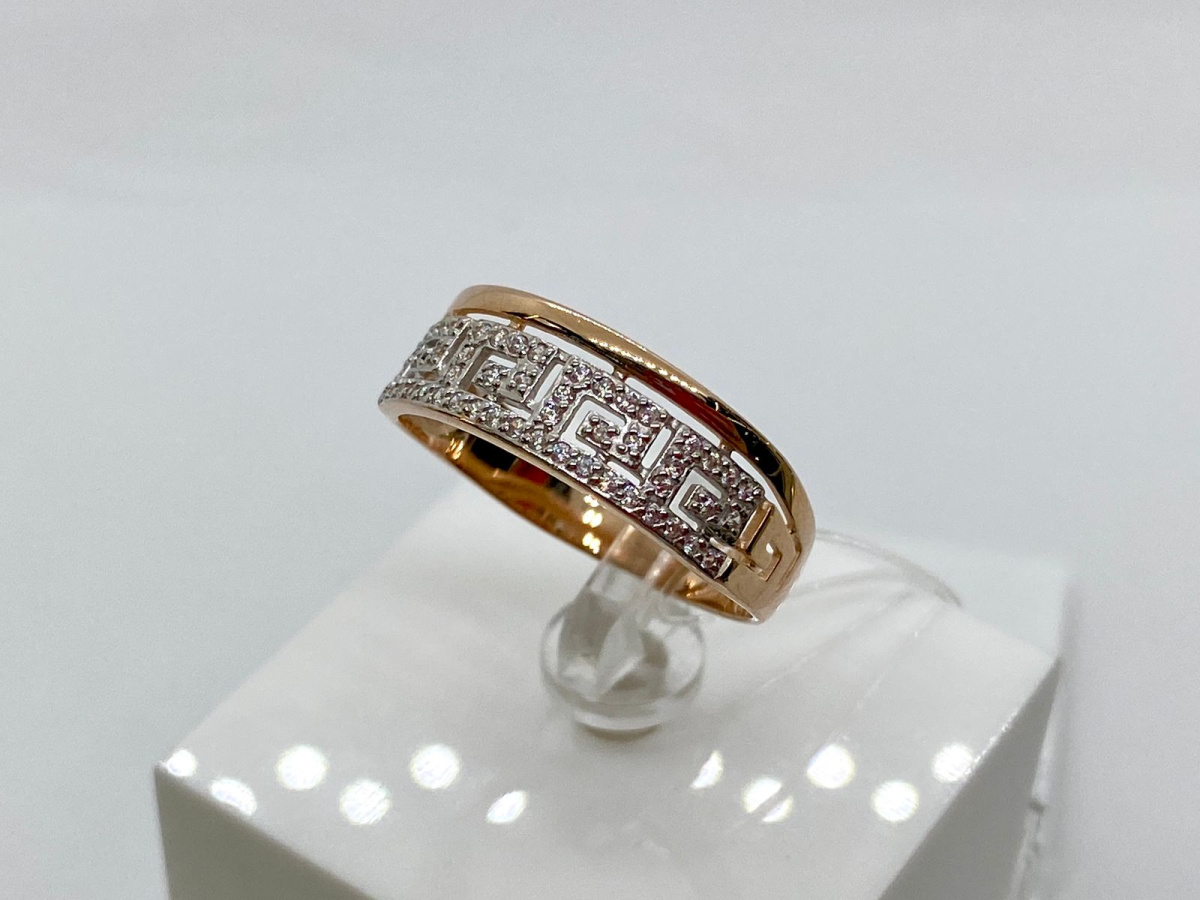 КОЛЬЦО С КАМНЯМИ (Au 585)