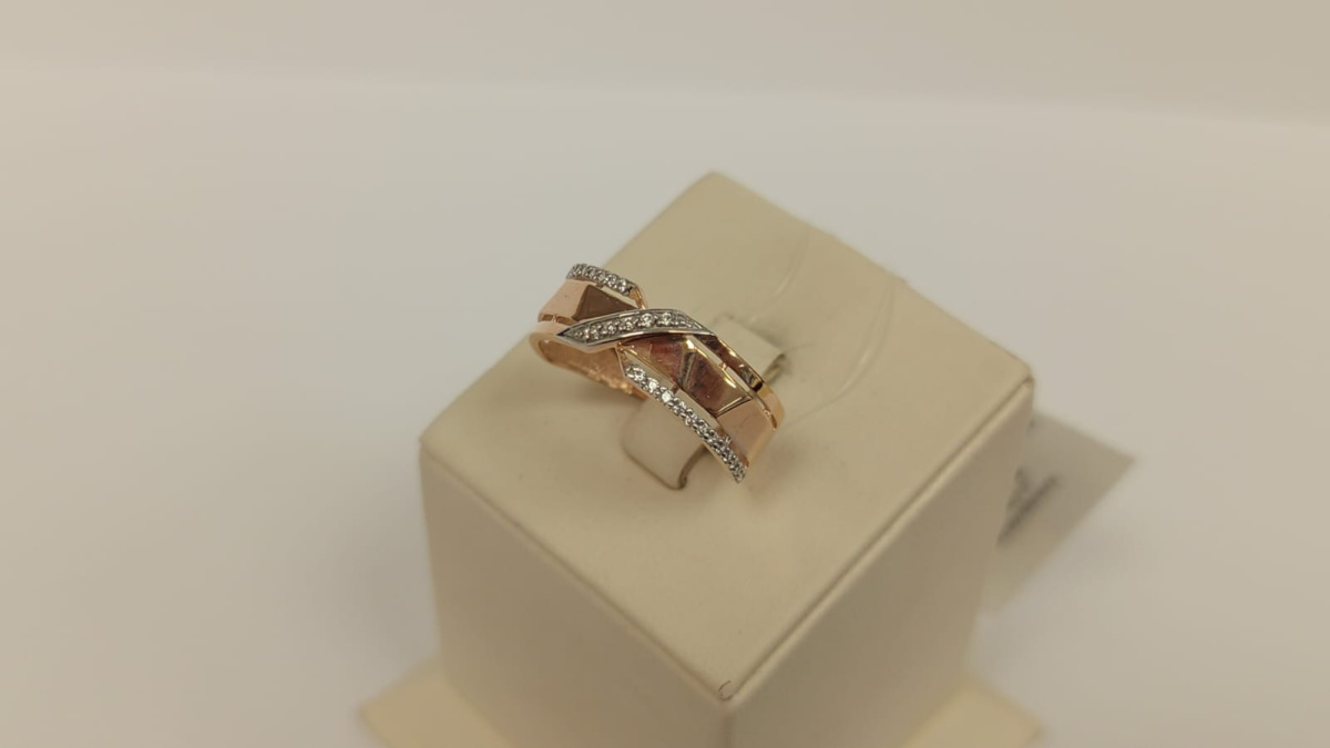 КОЛЬЦО С КАМНЯМИ (Au 585)