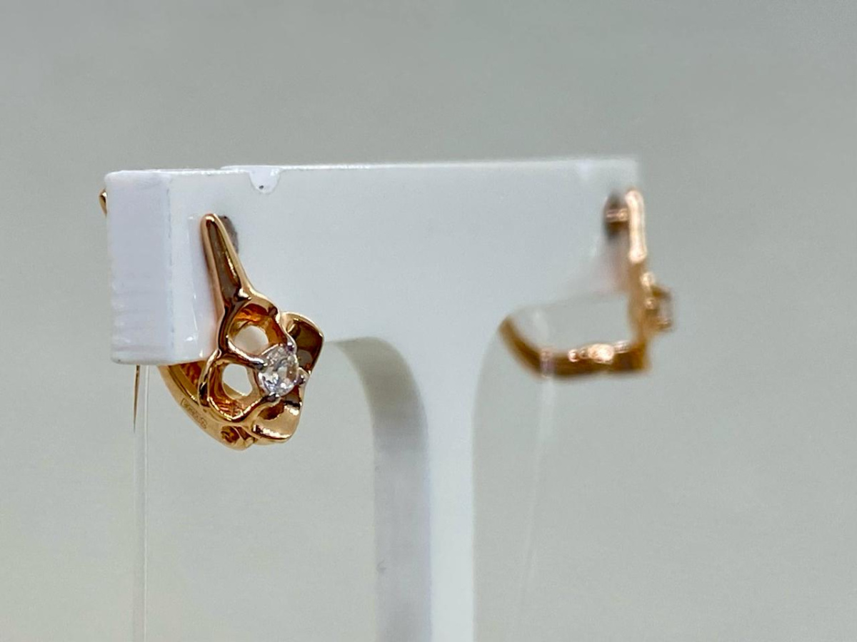 029027 СЕРЬГИ С КАМНЕМ (Au 585)