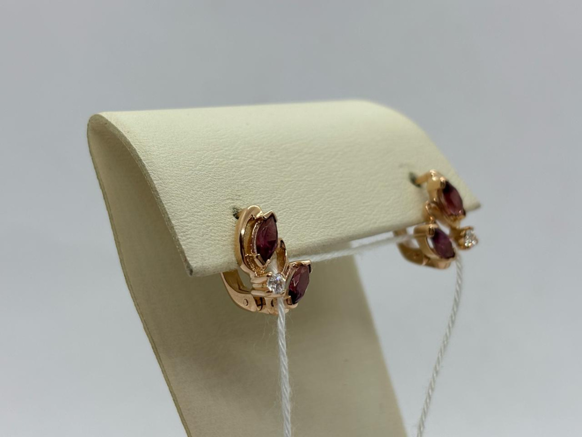 СКМИ585 СЕРЬГИ С КАМНЯМИ (Au 585)