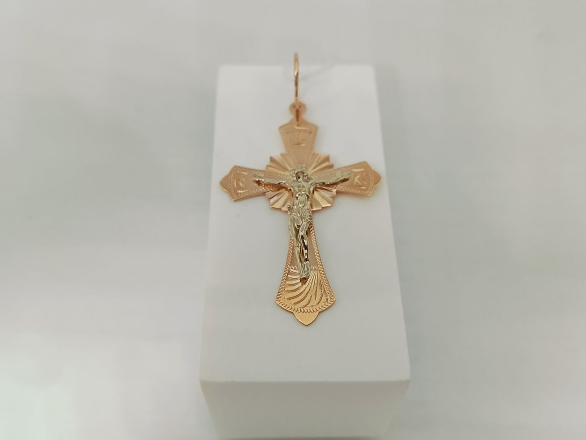 ПОДКБК585 ПОДВЕСКА КРЕСТ БЕЗ КАМНЯ (Au 585)