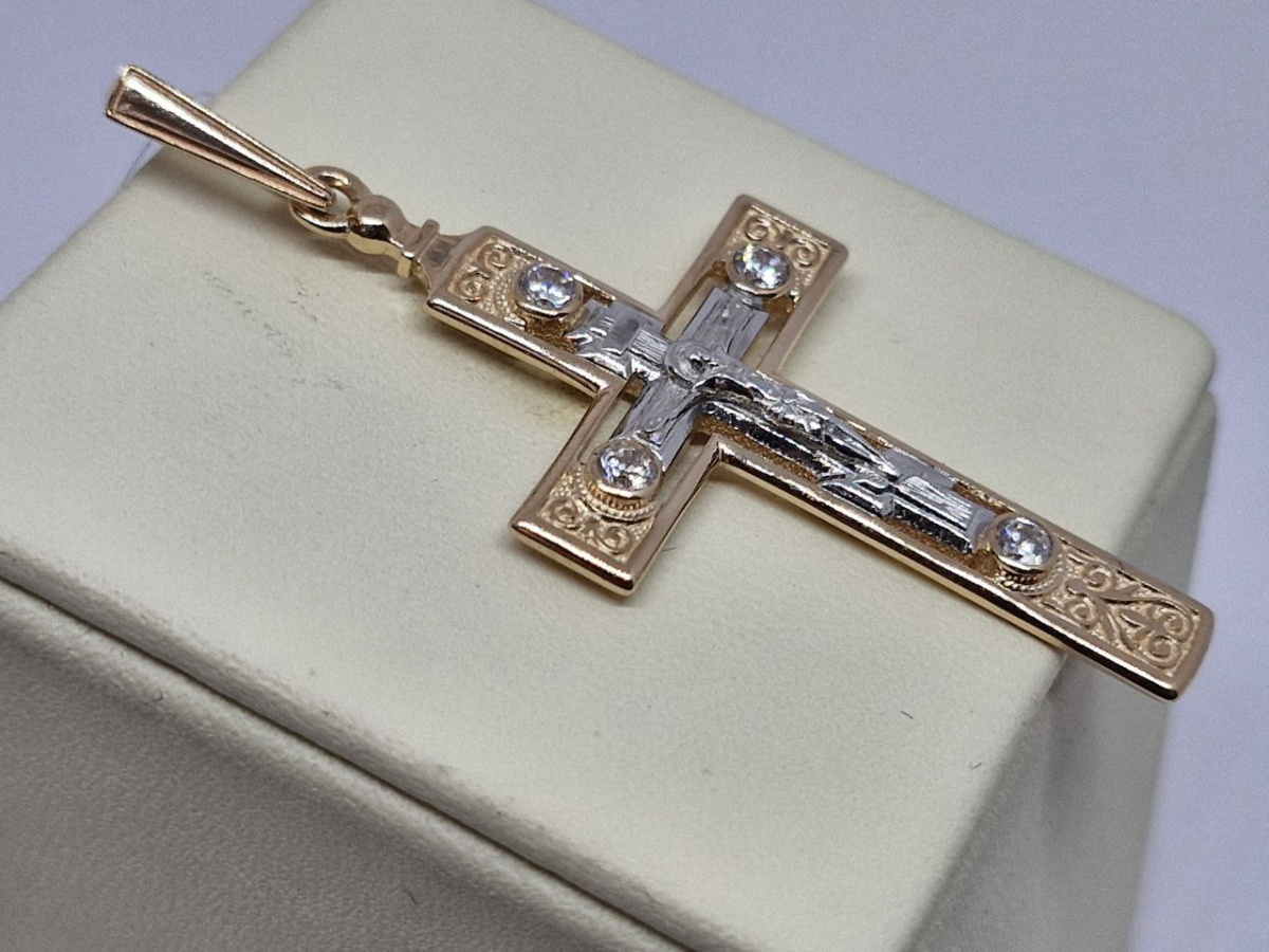 ПОДВЕСКА КРЕСТ без камня (Au 585)