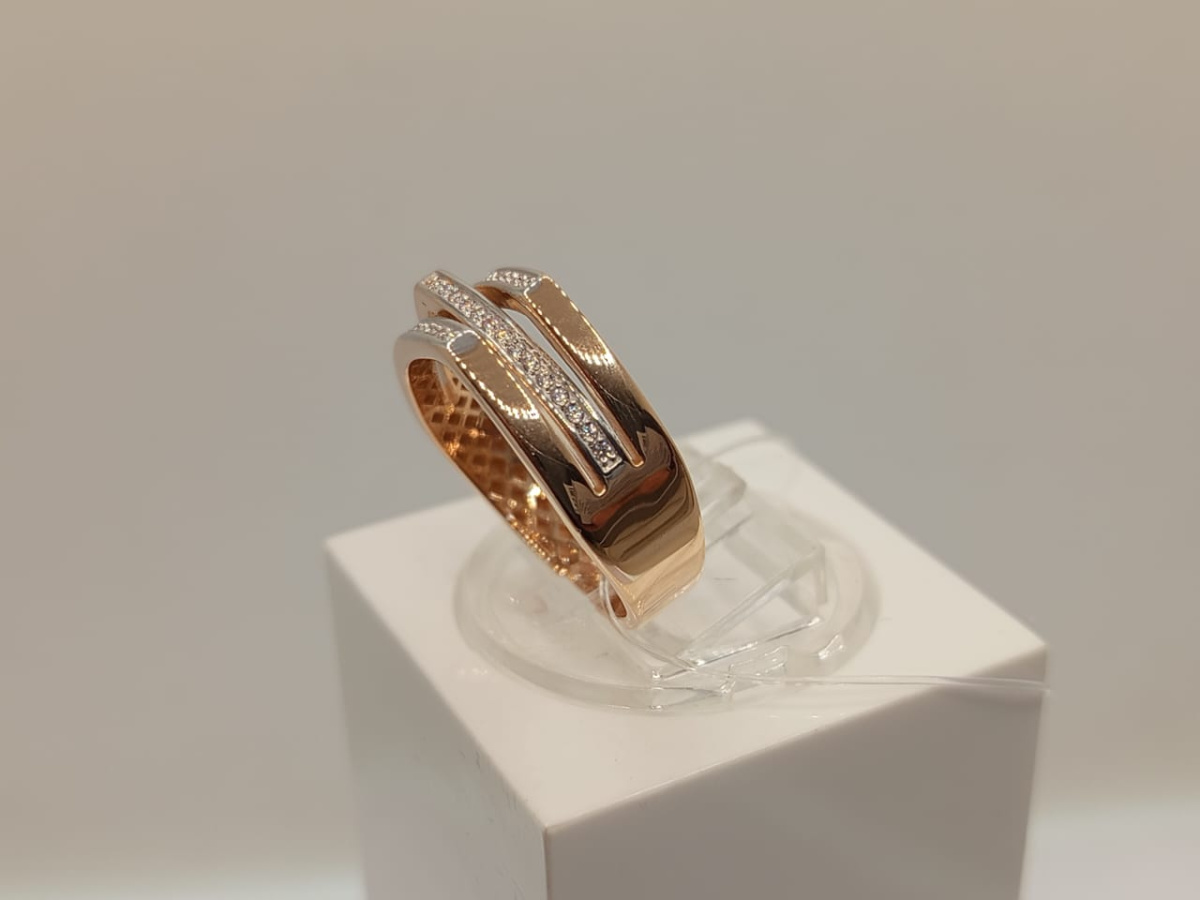 КОЛЬЦО С КАМНЯМИ (Au 585)