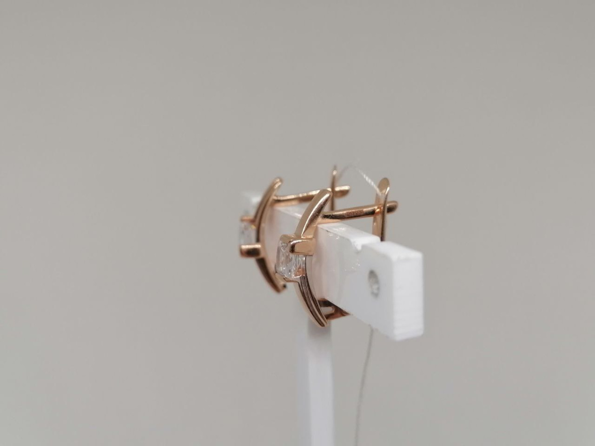 СКМ585 СЕРЬГИ С КАМНЕМ (Au 585)