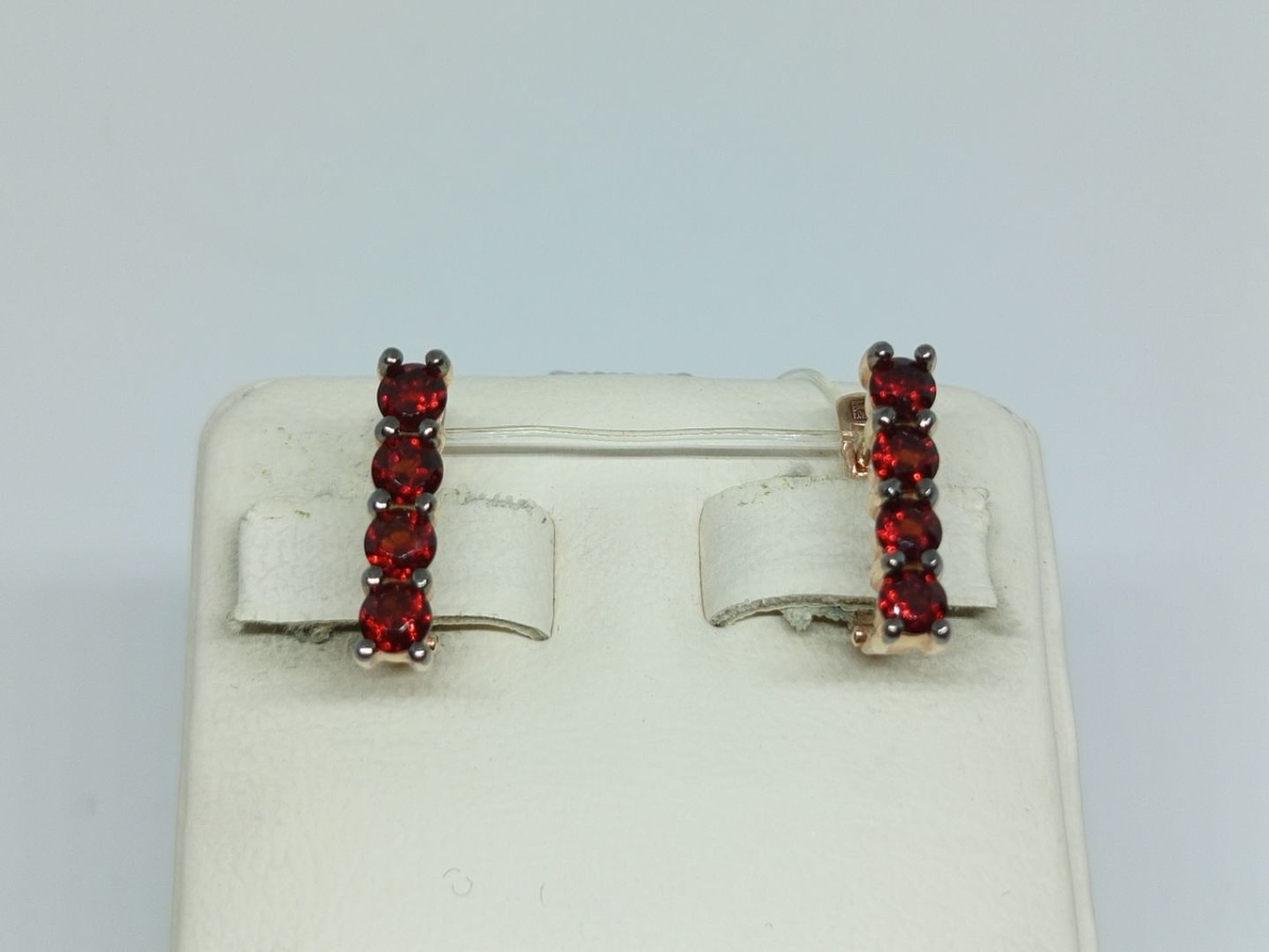 СЕРЬГИ ГРАНАТ (Au 585)