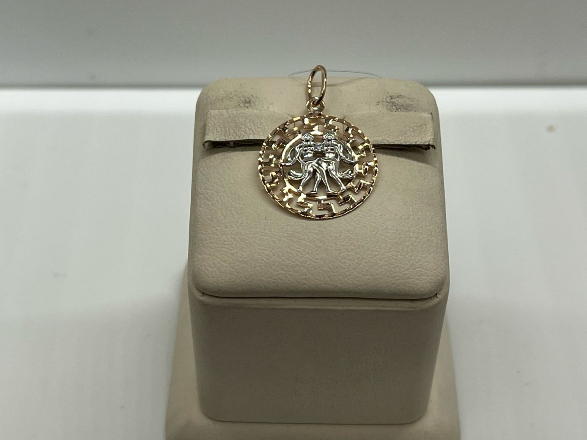 П1427118 ПОДВЕСКА ЗНАК ЗОДИАКА БЛИЗНЕЦЫ (Au 585)